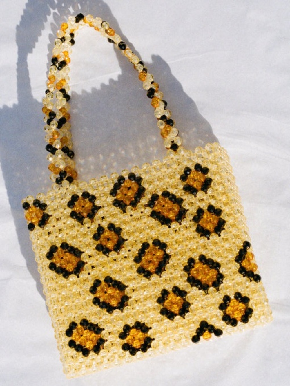 Susan Alexandra Beaded Leopard Shoulder Bag